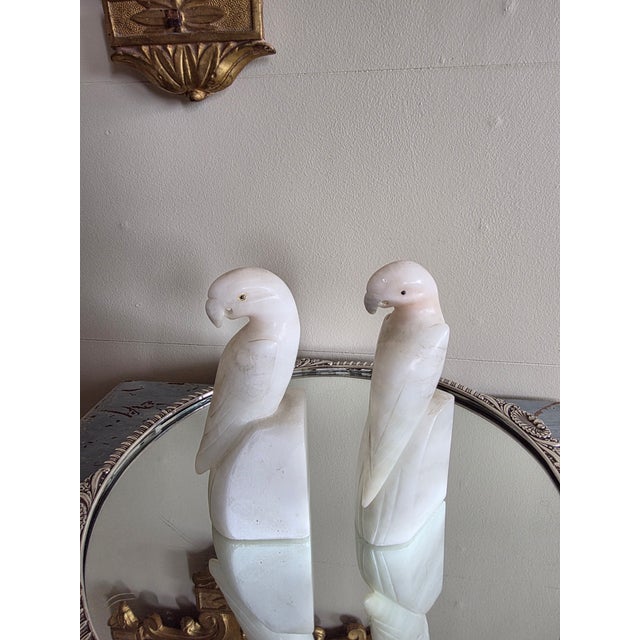 Vintage Alabaster Parrot Bookends For Sale - Image 14 of 15