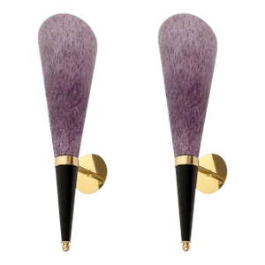 Purple Murano Glass Sconces, Signed Mila Schon Italy 1970s