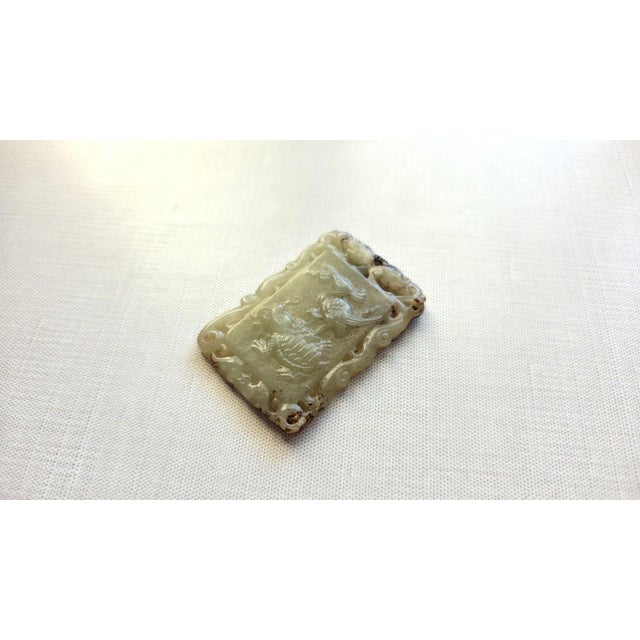 Late 19th Century Antique Hetian Jade Pendant Amulet, Qing Dynasty, Late 19th Century For Sale - Image 5 of 10