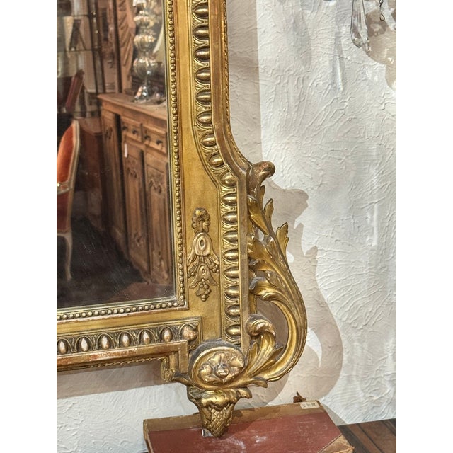 Wood 19th C. French Louis XVI Giltwood Mirror For Sale - Image 7 of 8