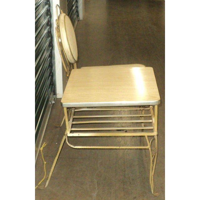 Mid 20th Century Antique Vintage Telephone Gossip Metal Ornate Bench For Sale - Image 5 of 7