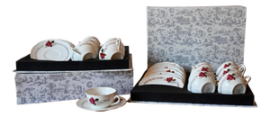 Bohemian Porcelain Tea Set from Sarreguemines, 1950s, Set of 24