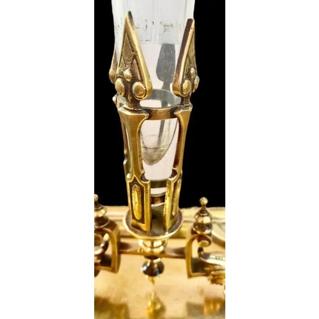 Late 19th Century Gilt Brass Etched Crystal Centerpiece For Sale - Image 10 of 12