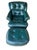 Wood Vintage Thomas-Bain Leather Club Chair & Ottoman Set in Peacock Teal Green | Tufted Traditional Lounge Seating For Sale - Image 7 of 18