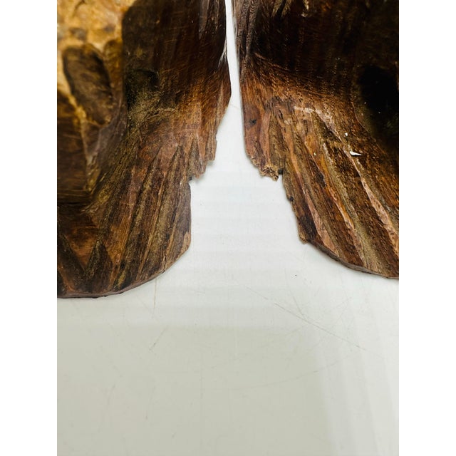 Hand Carved Antique Lions Heads, a Pair For Sale - Image 4 of 5