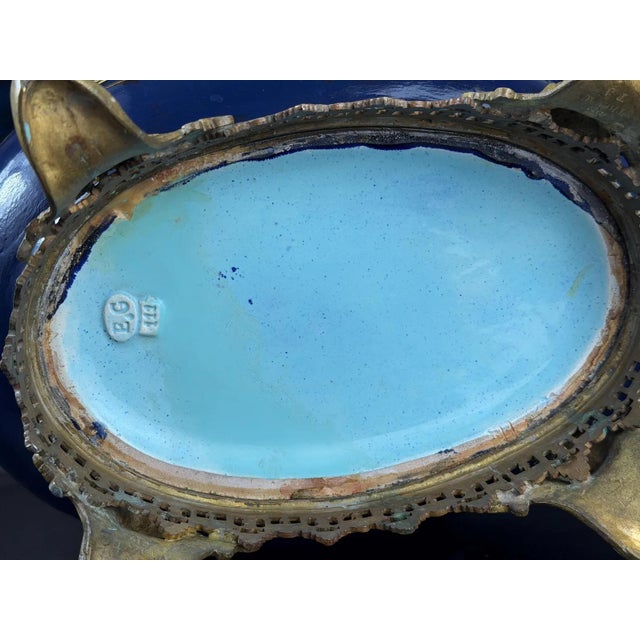 Large Bronze-Mounted Jardiniere with Glass Portrait Medallion by Édouard Gilles For Sale - Image 15 of 17