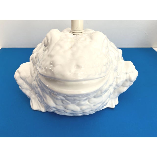 Wood 1960s Italian Toad Lamp & Shade For Sale - Image 7 of 18