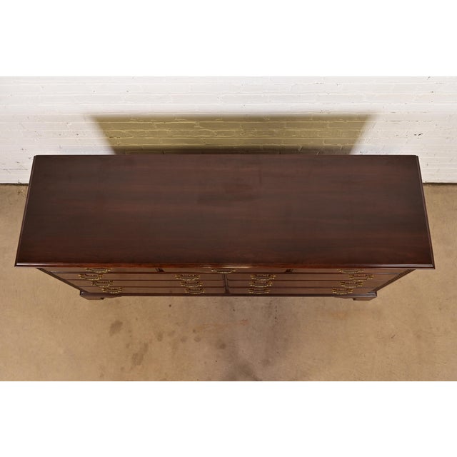 Late 20th Century Ethan Allen Georgian Solid Cherry Wood Dresser or Credenza For Sale - Image 9 of 12