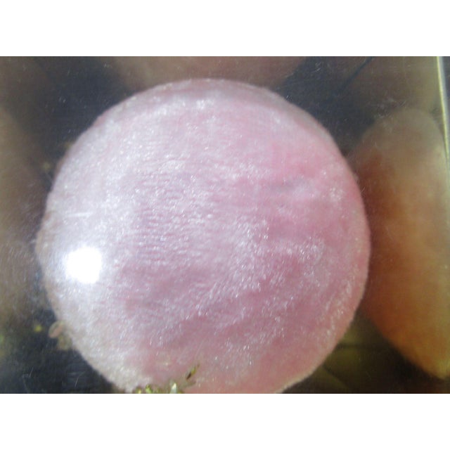Elegant pink velvet ornaments adorned with gold sequins detailing, offered in a convenient six-pack. A sophisticated...