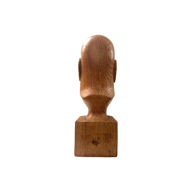 Vintage Mid Century Modern Large Carved Wood Tiki Head 1960s For Sale - Image 4 of 12