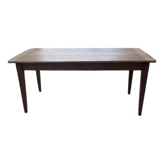 Farmhouse Walnut Table with Spindle Legs, 1950 For Sale