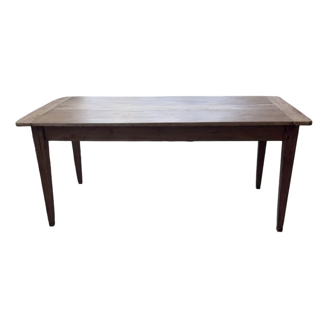 Farmhouse Walnut Table with Spindle Legs, 1950 For Sale
