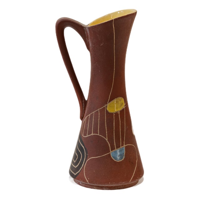 German Mid-Century Terracotta Jug, Brazil Model by Designer Bodo Mans, 1950s. For Sale