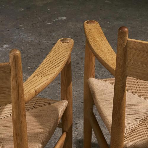 Model CH36 and CH37 Dining Chairs in Oak and Papercord by Hans J. Wegner for Carl Hansen, Denmark, 1960s, Set of 8 For Sale - Image 9 of 16