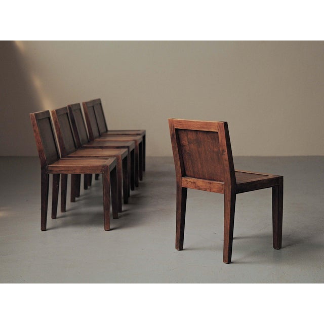 Architectural Oak Chairs, France, 1970, Set of 6 For Sale - Image 18 of 18
