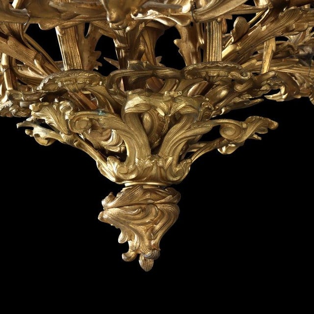 Early 19thC Large French Louis XIV Gilt Bronze 24-Light Foliate Chandelier For Sale - Image 9 of 12