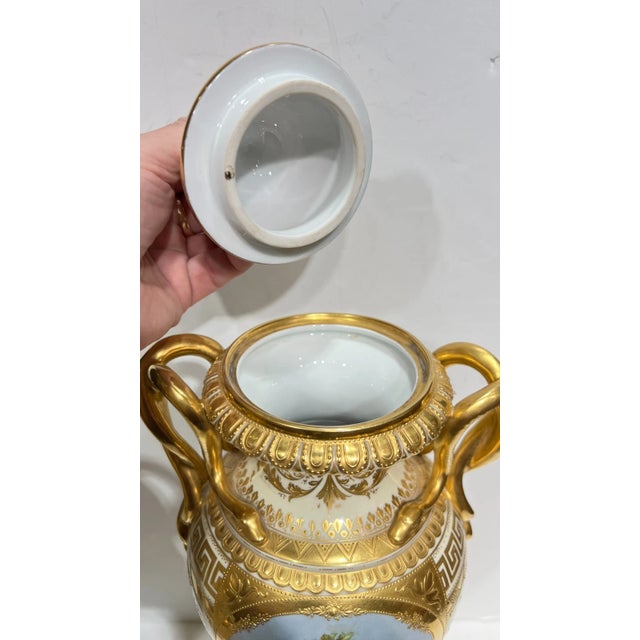 Early 20th Century Pair Antique Royal Vienna Vases Circa 1900s For Sale - Image 5 of 15