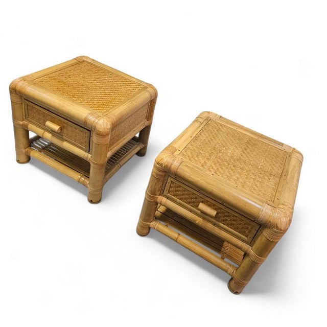 Bamboo Nightstands, 1980s, Set of 2 For Sale - Image 6 of 18