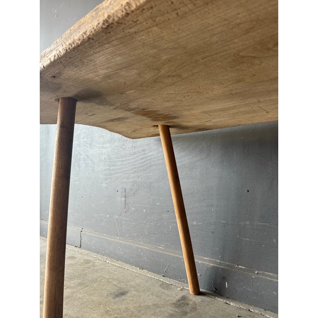 Brown Antique Primitive Peg Legs Console Table For Sale - Image 8 of 12