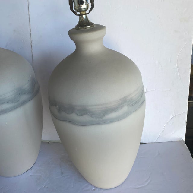 1980s Large Ceramic Lamps Signed Krum - a Pair For Sale In Miami - Image 6 of 12
