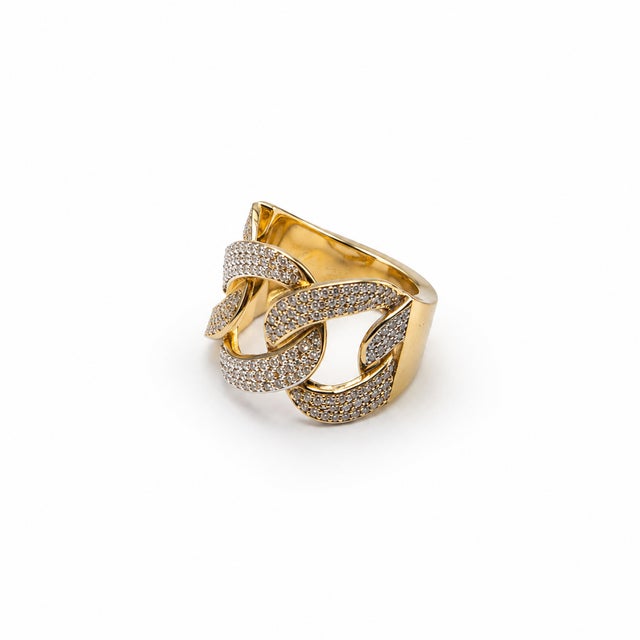 10k Yellow Gold 1-1/5 CTTW Natural Diamond Men's Infinity Ring, Size 9 For Sale In Atlanta - Image 6 of 6