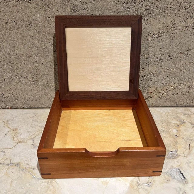 Mosaic Marquetry Decorative Box, Mixed Wood, Modern Design, Usa For Sale - Image 4 of 12