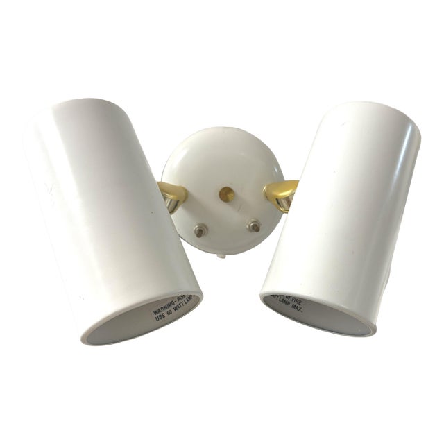 1970s Double White Wall Sconce For Sale
