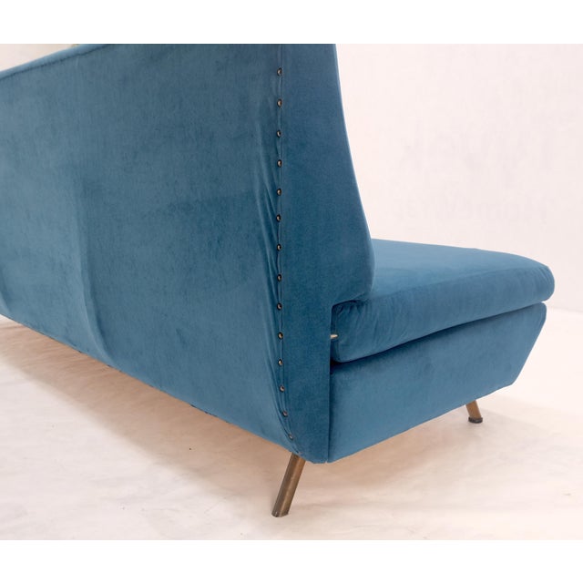 Teal Marco Zanuso Sofa for Arflex Mid Century Italian Modern Teal Upholstery Clean! For Sale - Image 8 of 18