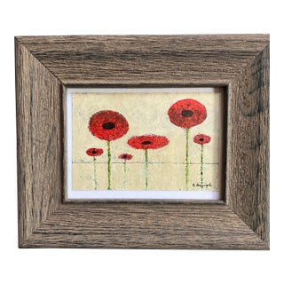 Contemporary Original Stephen Heigh Abstract Painting “Poppy Flowers “ Framed For Sale