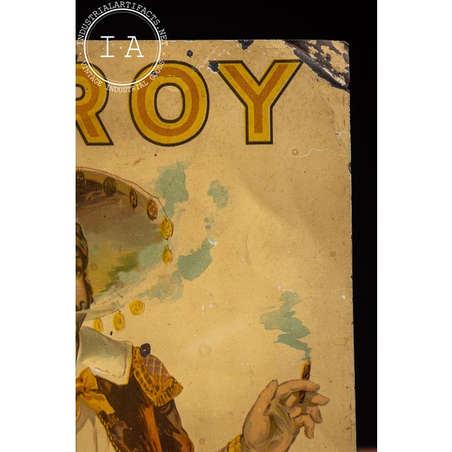 Traditional Antique "Le Roy Little" Cigar Advertising Tin Sign For Sale - Image 3 of 7