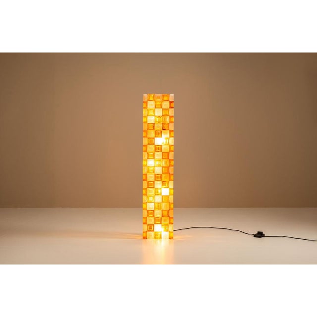 Glass Floor Lamp in Amber and Crystal Pulegoso Glass from Poliarte, Italy, 1970s For Sale - Image 7 of 17