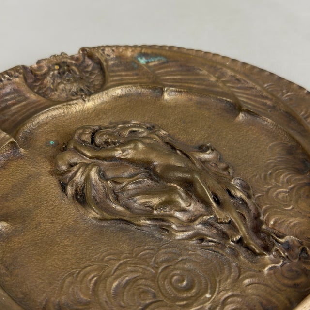 Metal Antique Wall Plate Medallion in Bronze in the style of Canto V of Dante's Inferno, 1920s For Sale - Image 7 of 10