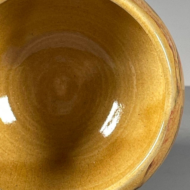 Ceramic Vintage Marbled Clay Porcelain Teabowl – Earth Tone Glaze, Studio Pottery Style For Sale - Image 7 of 9