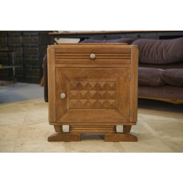 Brutalist Brutalist Bedside Table in Oak, 1950s For Sale - Image 3 of 12