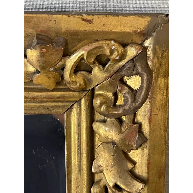 Gold 19th Gold Leaf Ornate Frame Mirror Handcarved For Sale - Image 8 of 8