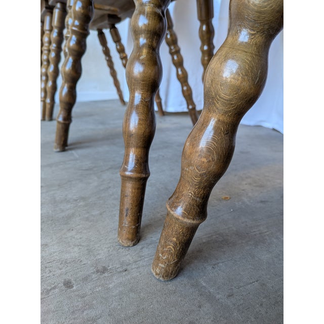 Vintage Tyrolean Heart Cutout Wooden Dining Chairs, 1970s, Set of 6 For Sale - Image 6 of 18