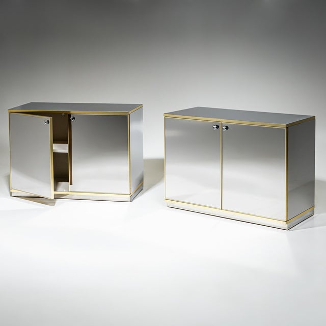 Silver Pair of Hollywood Regency Sideboards, Italy, 1970s For Sale - Image 8 of 10