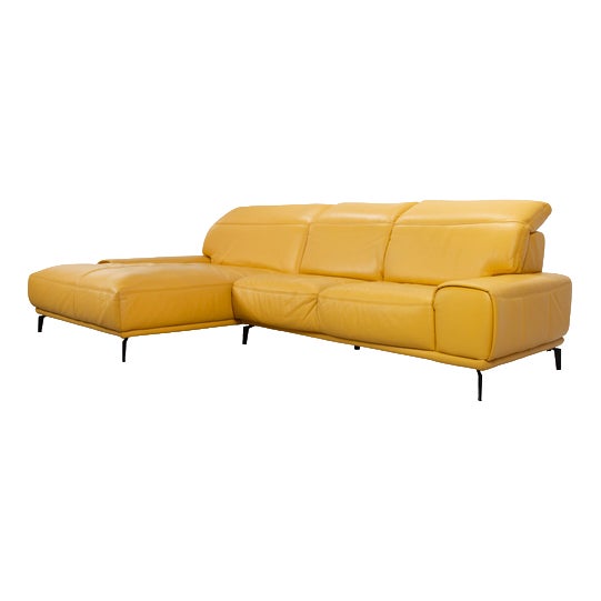 Romeo Corner Sofa in Yellow Leather from Gruber For Sale