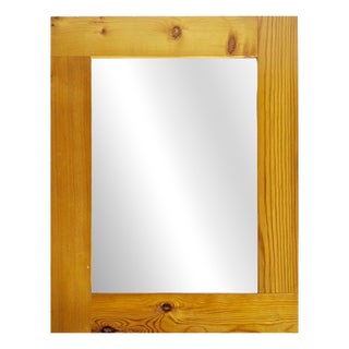 Pine Mirror in the style of Charlotte Perriand, France, 1970s For Sale