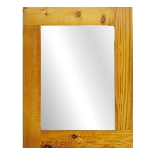 Pine Mirror in the style of Charlotte Perriand, France, 1970s For Sale