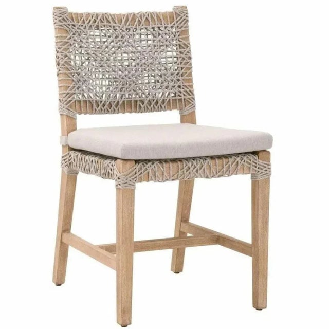 Transitional Costa Taupe White Rope Mahogany Dining Chair Set of 2 by Essentials for Living For Sale - Image 3 of 8