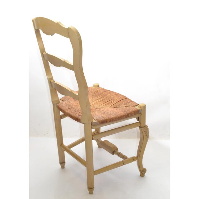 Charlotte Perriand 1950s French Country Carved Papercord Seat Chair For Sale - Image 4 of 13