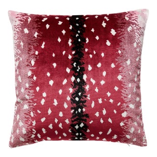 Scalamandre 22" x 22" Antelope Pillow in Raspberry For Sale