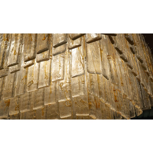 Large Handcrafted Murano Glass Prism Waterfall Chandelier, 1970s For Sale - Image 11 of 16