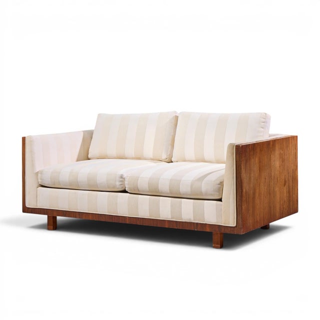 Mid-Century Modern Milo Baughman for Thayer Coggin Style Mid Century Rosewood Case Loveseat Sofa For Sale - Image 3 of 9