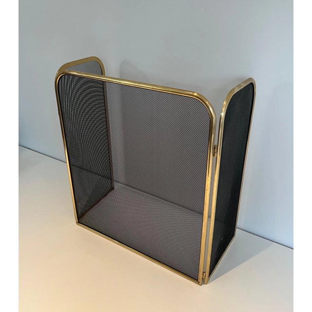 Brass and Grilling Fireplace Screen For Sale - Image 9 of 12