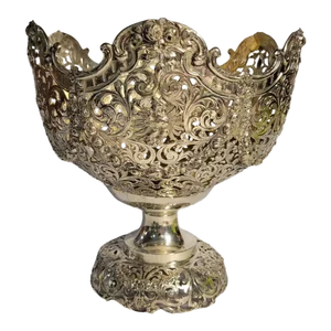 Antique German Coin Silver Pierced Centerpiece