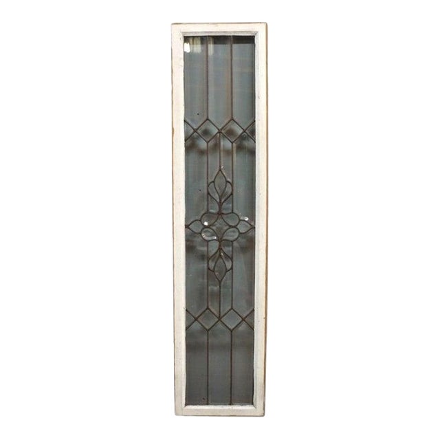 Architectural Beveled Leaded Glass Window With Floral Pattern Early 20thC For Sale