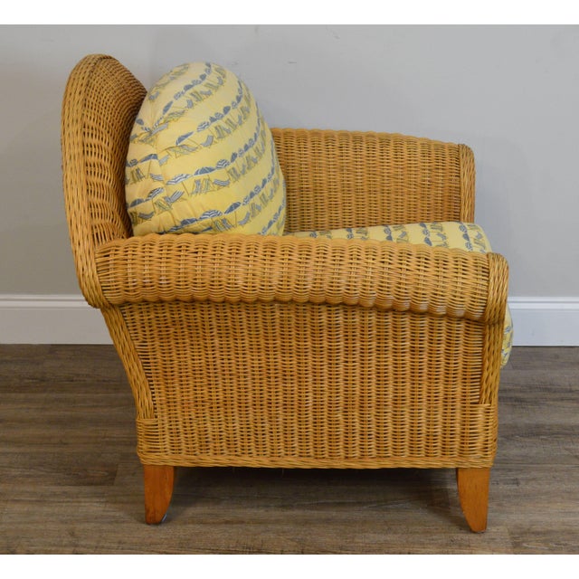 Henry Link Wicker Pair of Lounge Chairs With Ottomans Chairish