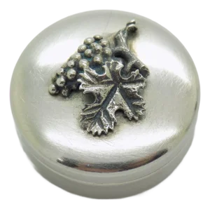 Vintage Italian Handmade Genuine Silver Bunch of Grapes Decorated Pill Snuff Trinket Box